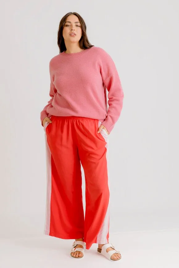 Sophia Tuxedo Pant - Raspberry