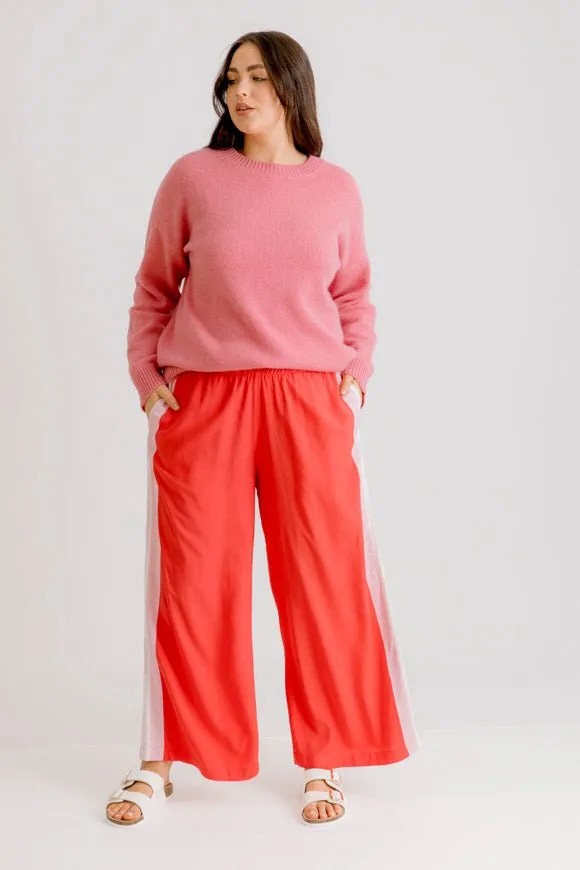 Sophia Tuxedo Pant - Raspberry