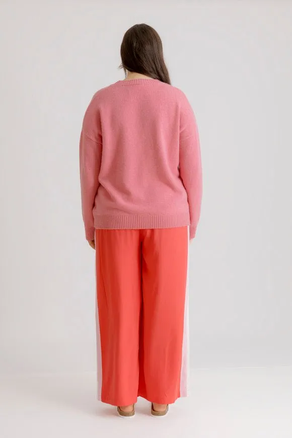 Sophia Tuxedo Pant - Raspberry