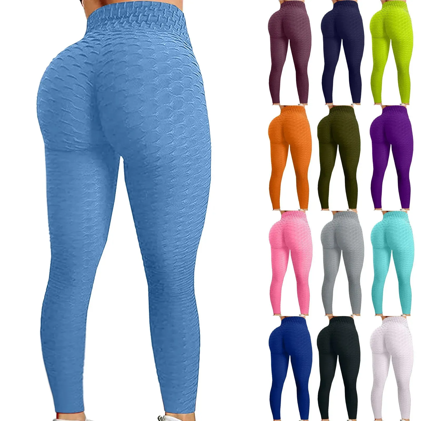 Sports Yoga Pants Seamless Leggings for Women Quick Dry Fitness Yoga Hip Lift Pants Women's Jacquard Fabric Multicolor Tights