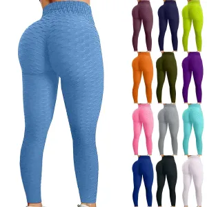 Sports Yoga Pants Seamless Leggings for Women Quick Dry Fitness Yoga Hip Lift Pants Women's Jacquard Fabric Multicolor Tights