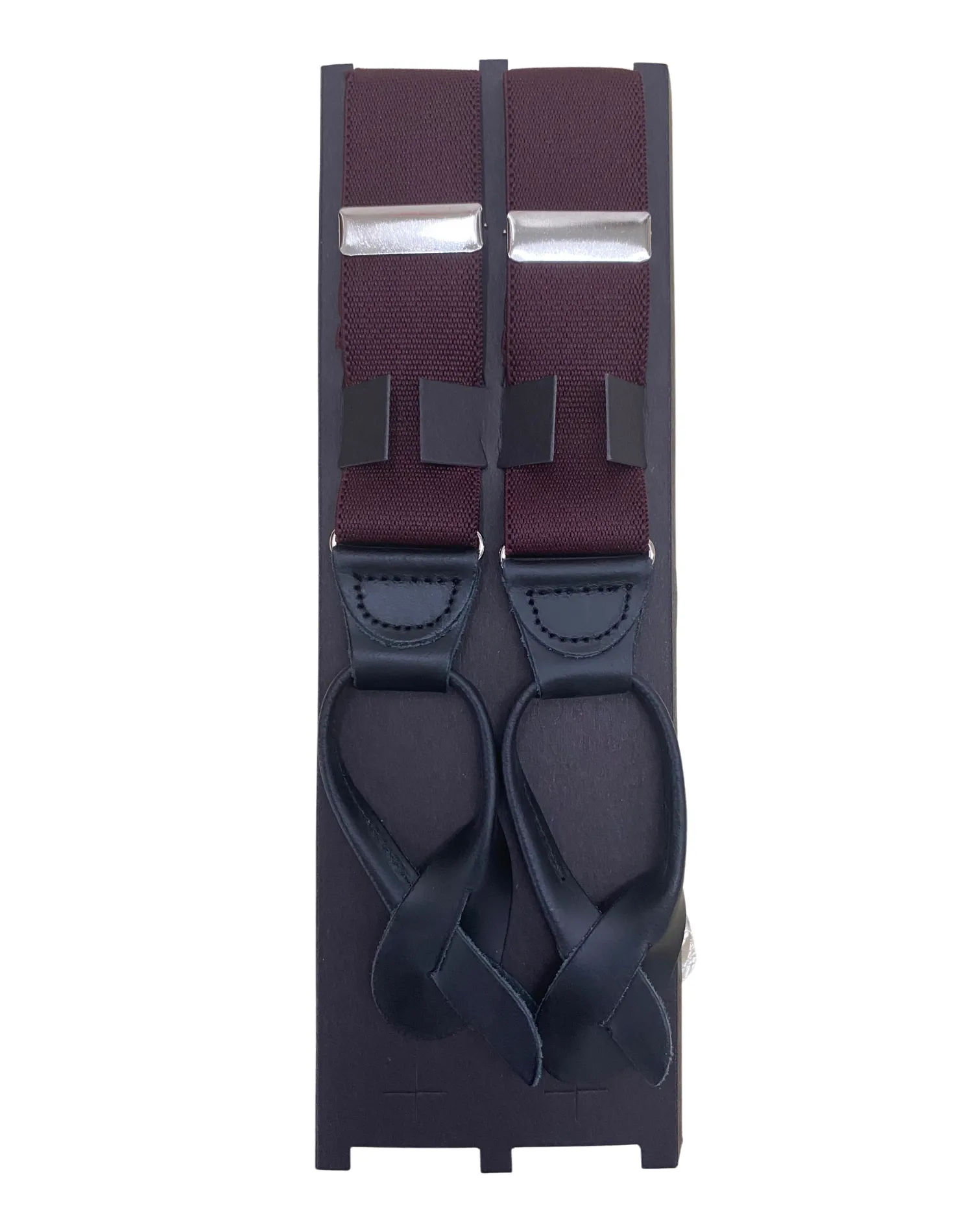 Status Button Suspenders - Burgundy