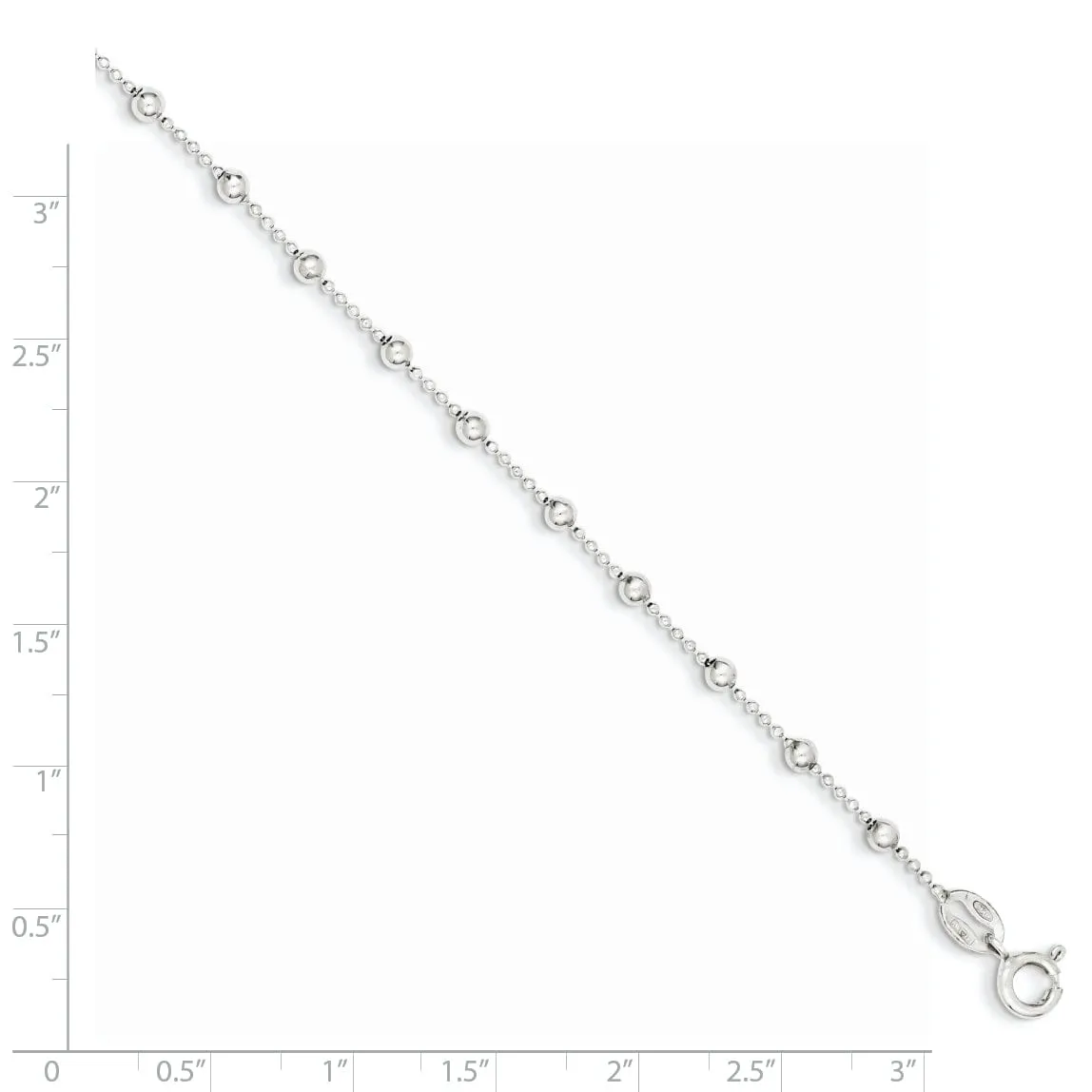Sterling Silver Polished Finish Beaded Bracelet