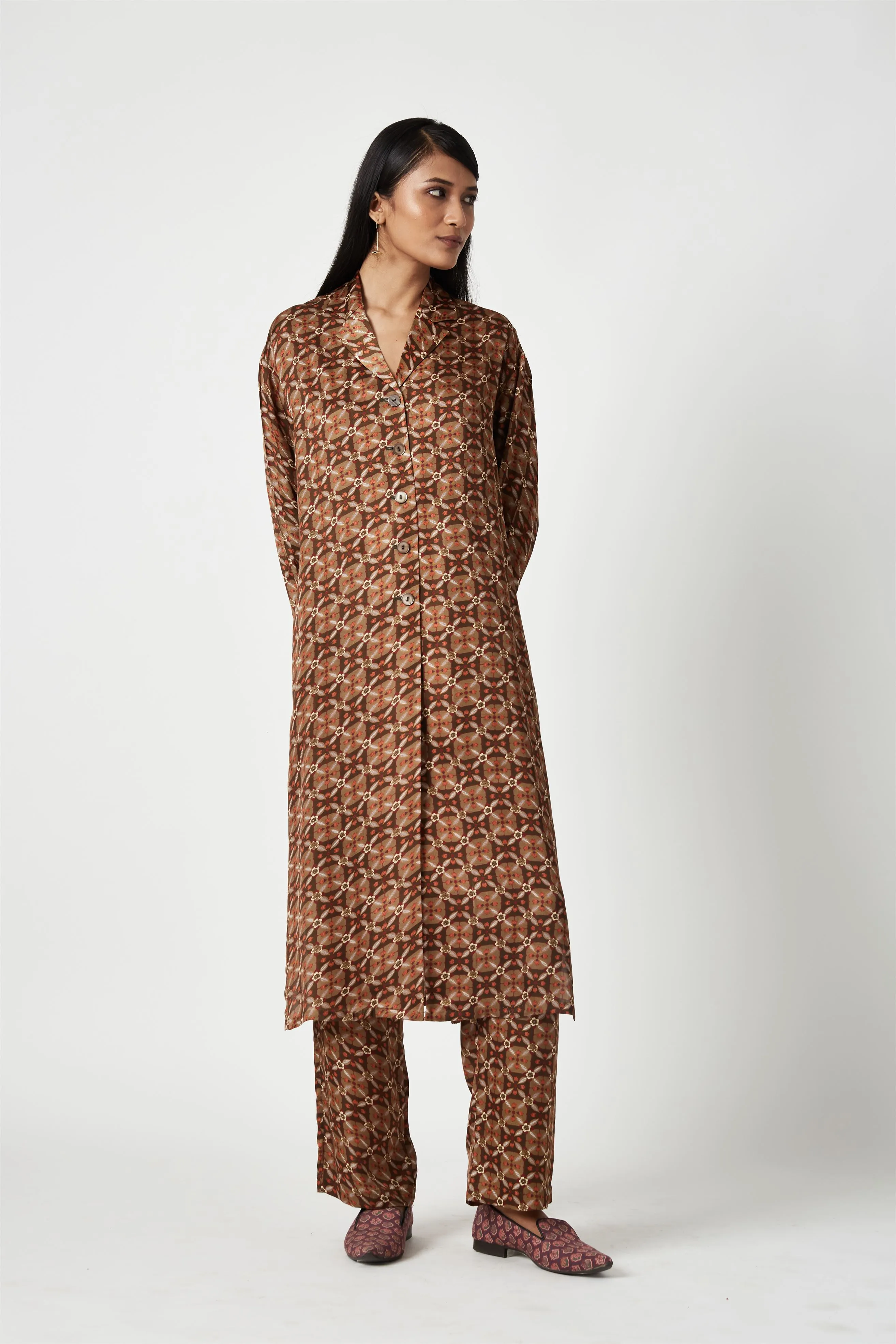 Summer Kurta Set Modal Satin Tumirah Printed-Fashion Edit Java 3-9JV-127B-Payal Pratap