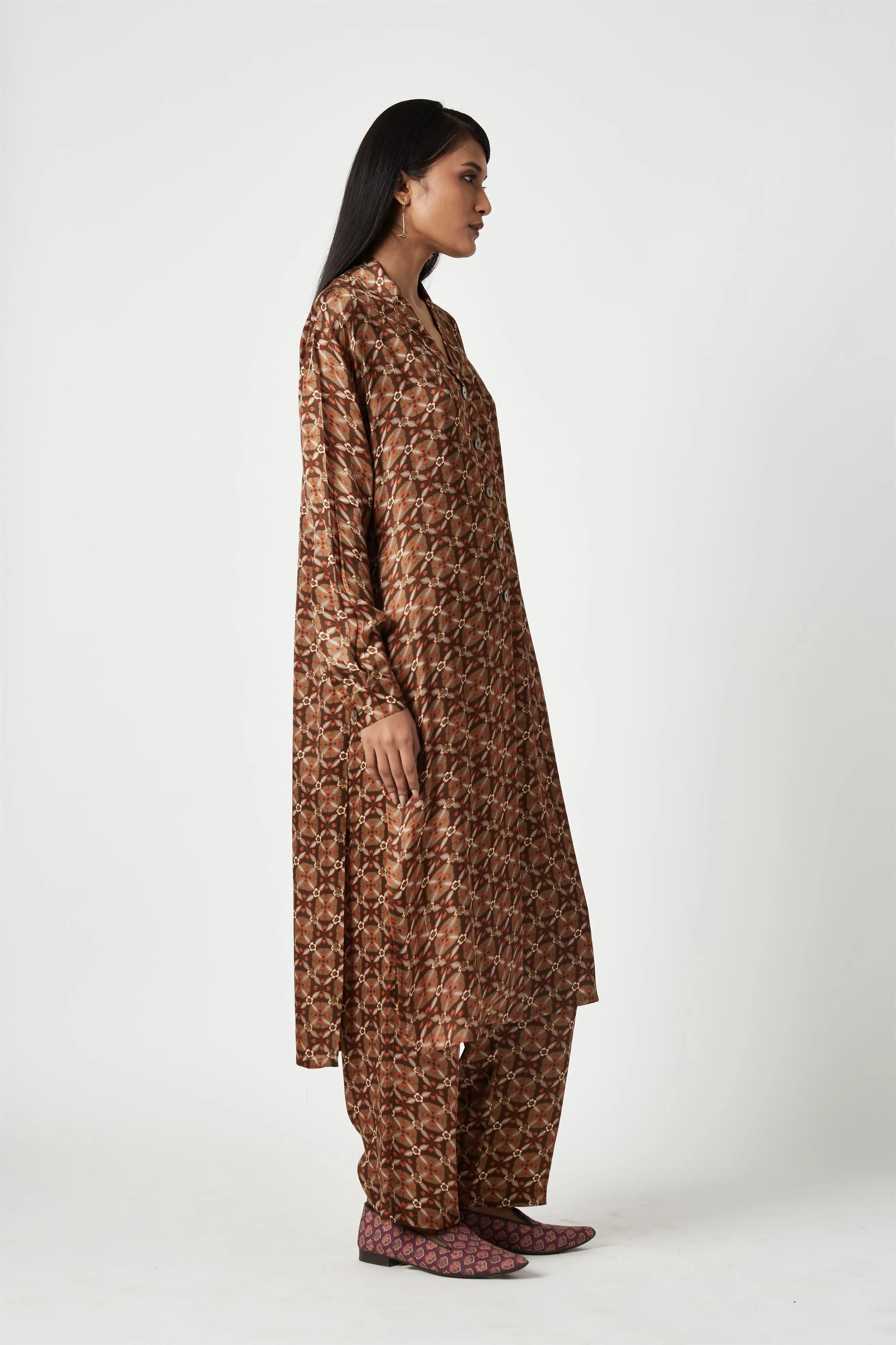 Summer Kurta Set Modal Satin Tumirah Printed-Fashion Edit Java 3-9JV-127B-Payal Pratap