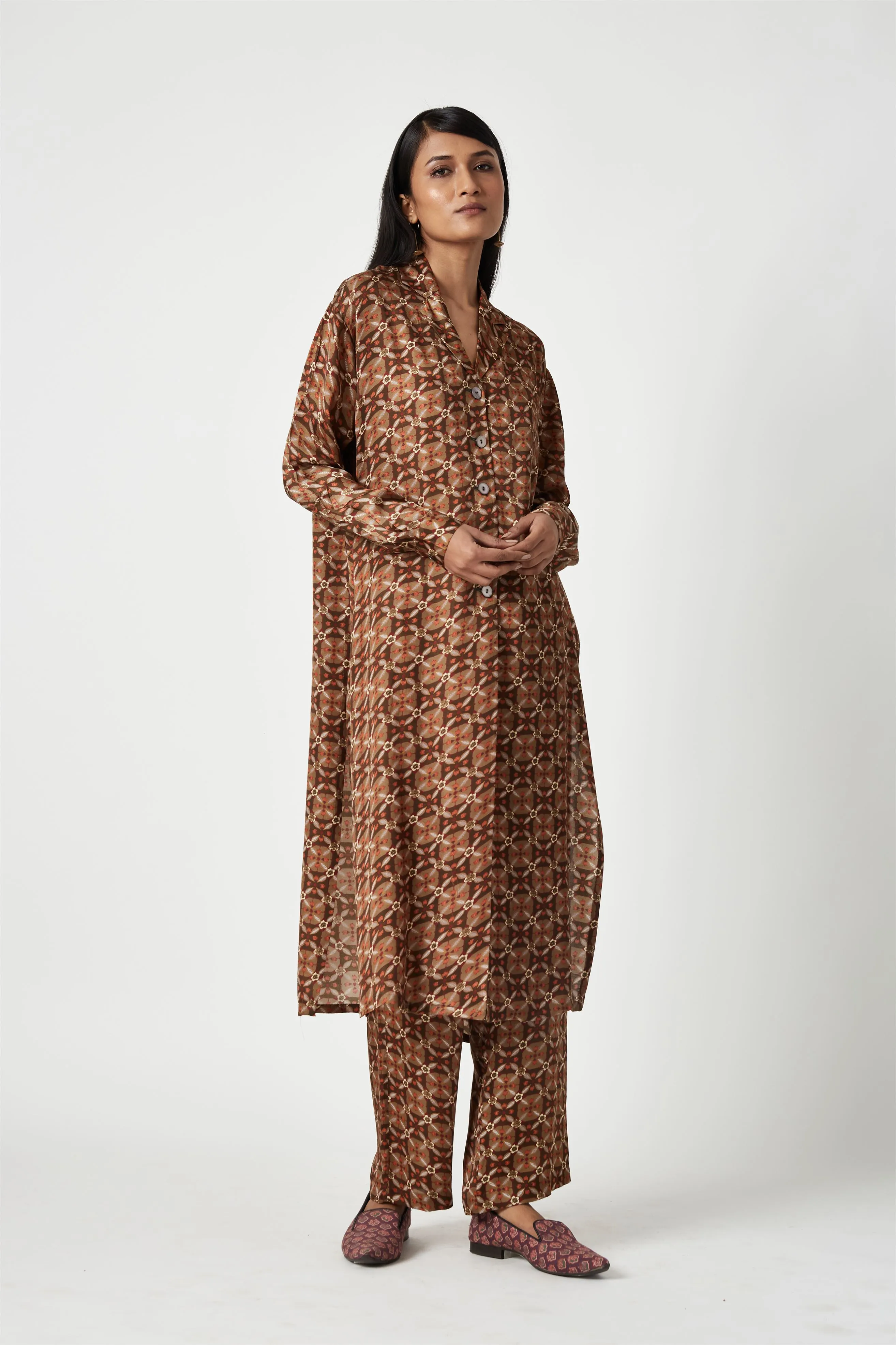 Summer Kurta Set Modal Satin Tumirah Printed-Fashion Edit Java 3-9JV-127B-Payal Pratap