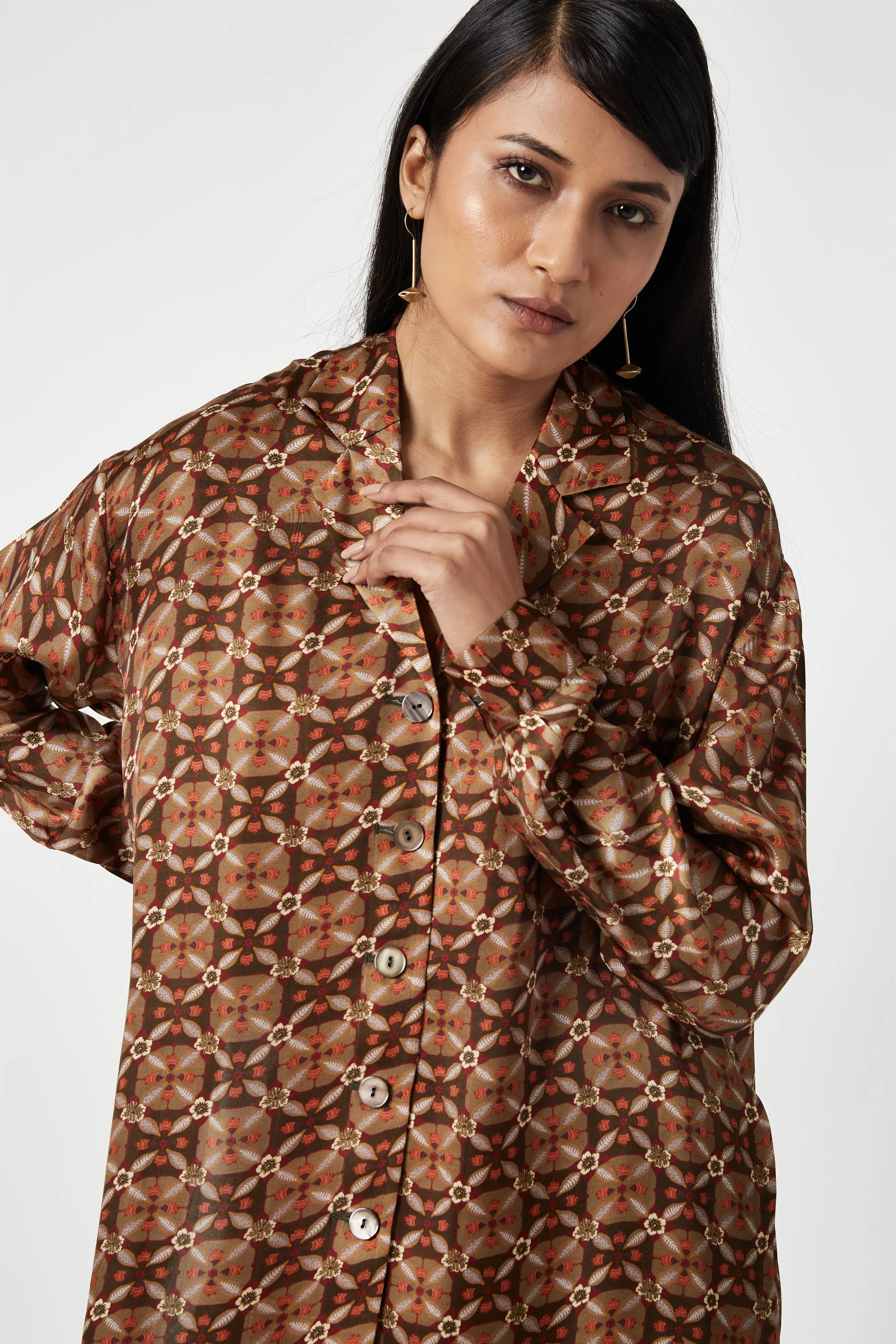 Summer Kurta Set Modal Satin Tumirah Printed-Fashion Edit Java 3-9JV-127B-Payal Pratap