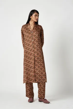 Summer Kurta Set Modal Satin Tumirah Printed-Fashion Edit Java 3-9JV-127B-Payal Pratap