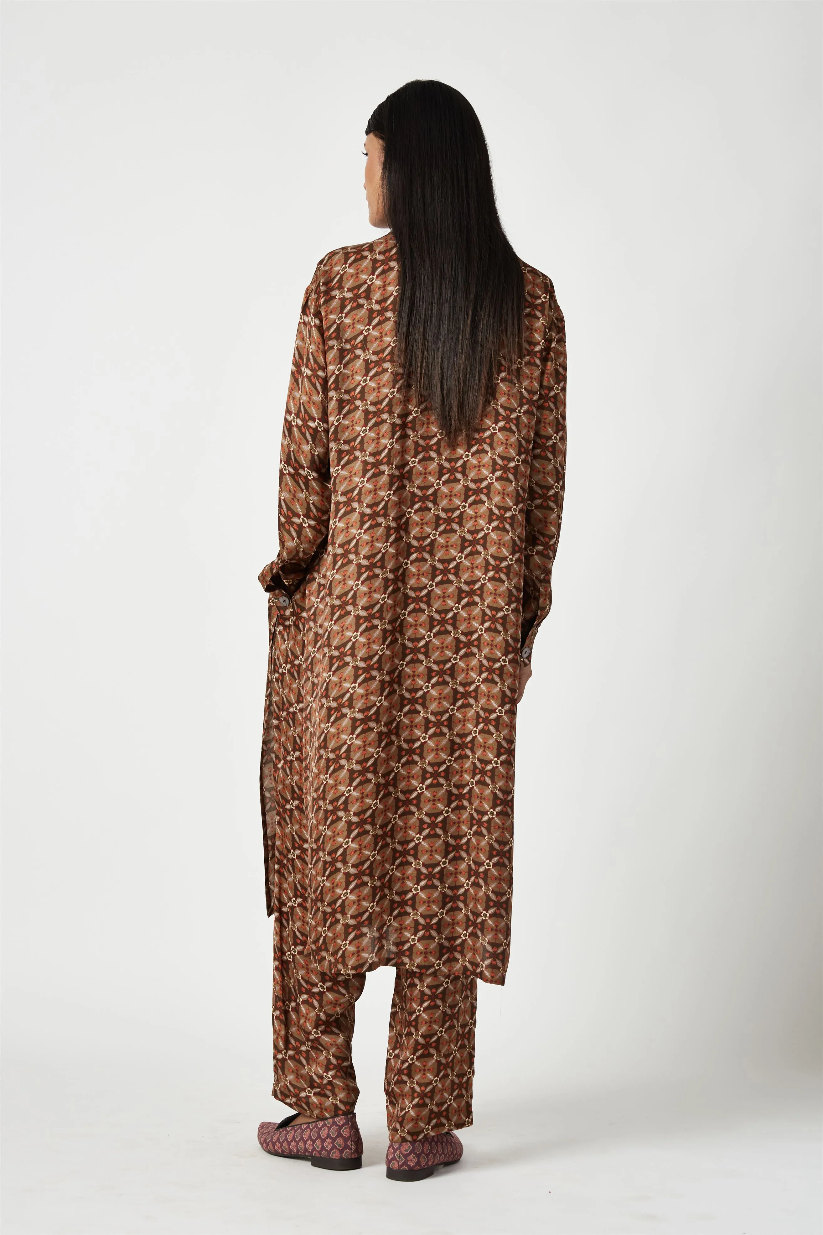 Summer Kurta Set Modal Satin Tumirah Printed-Fashion Edit Java 3-9JV-127B-Payal Pratap