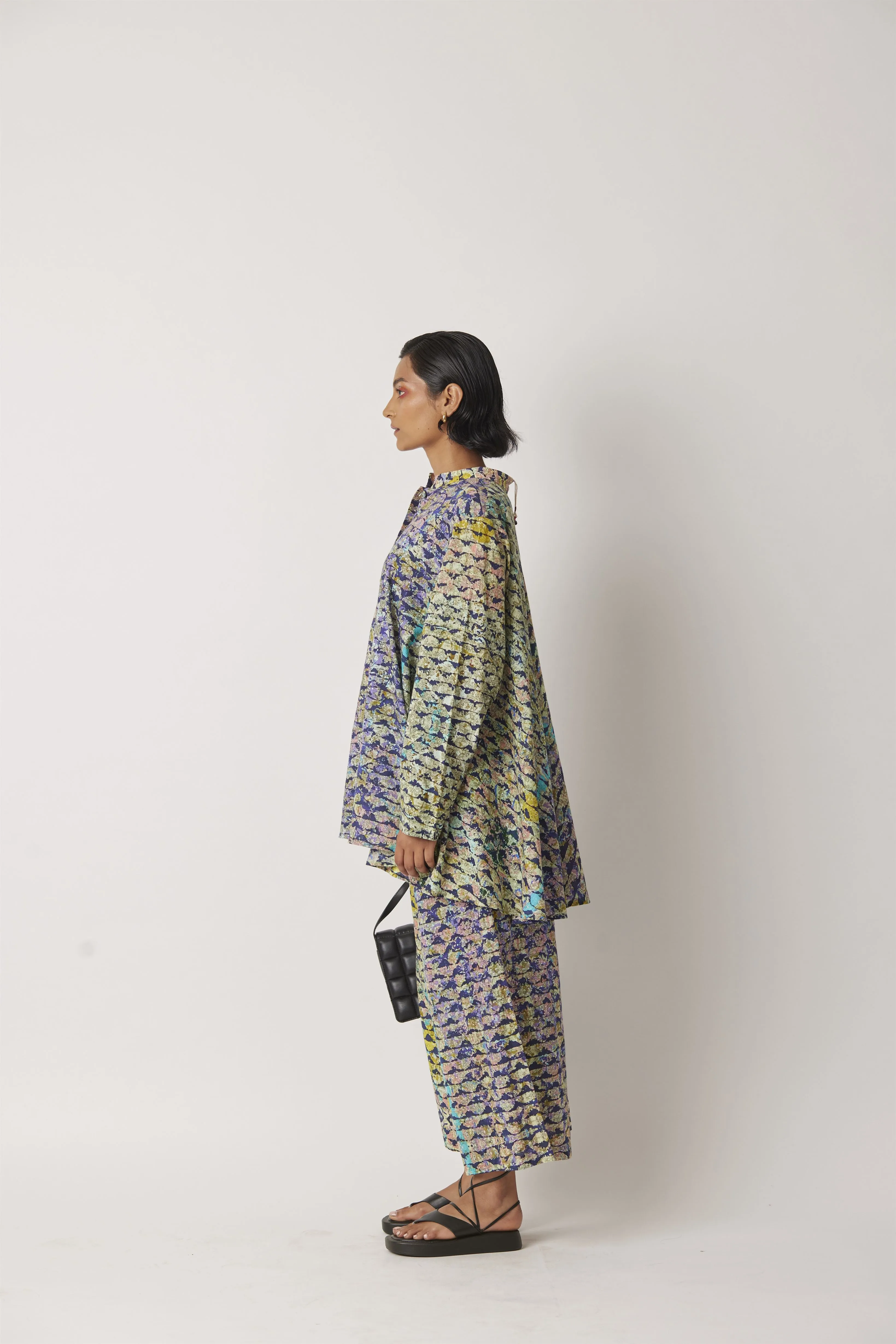 Summer Pant Culotte Cotton Icra Print-Impressionist-Fashion Edit-Yc14P-80 Yc14Imp-05-Yavi