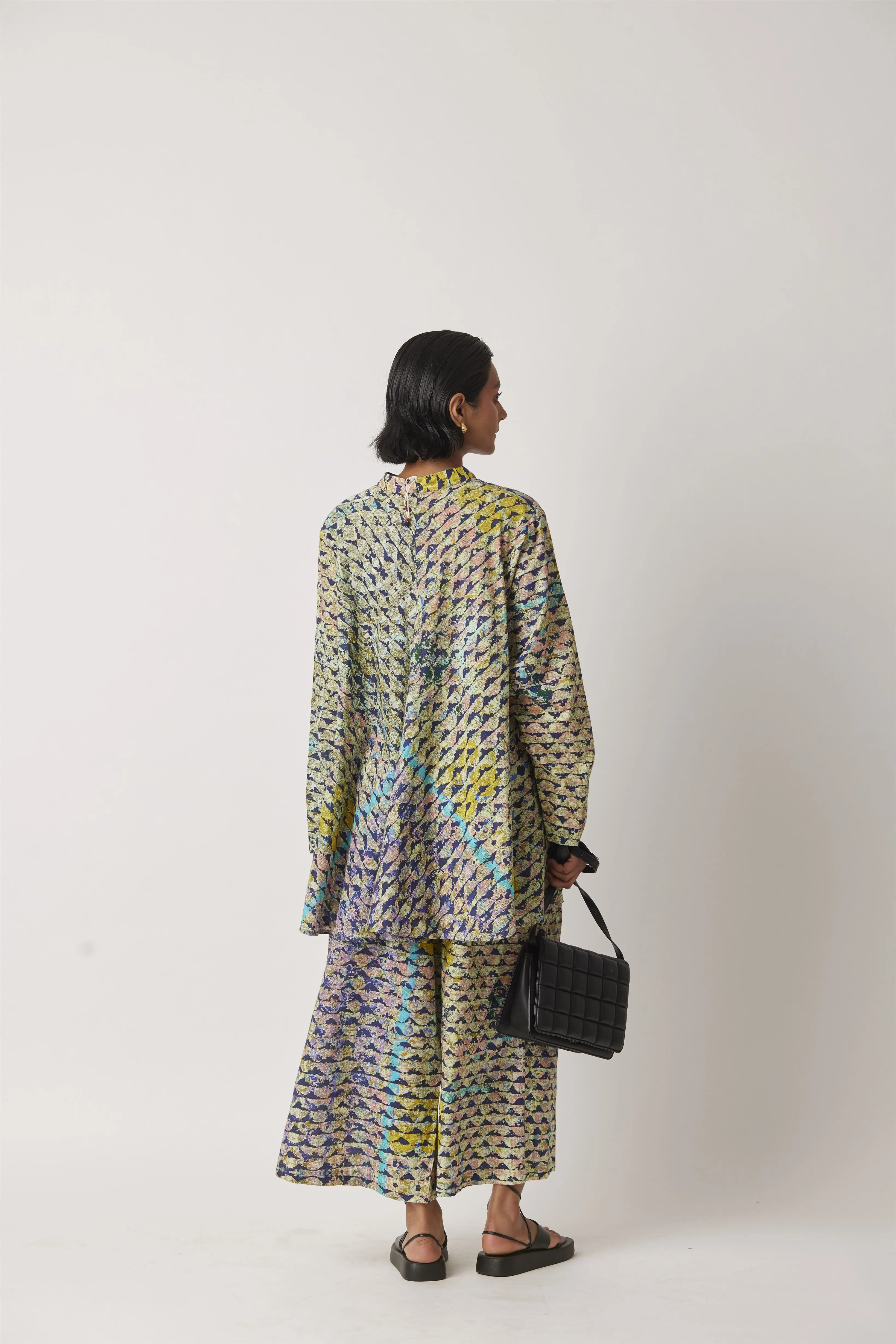 Summer Pant Culotte Cotton Icra Print-Impressionist-Fashion Edit-Yc14P-80 Yc14Imp-05-Yavi