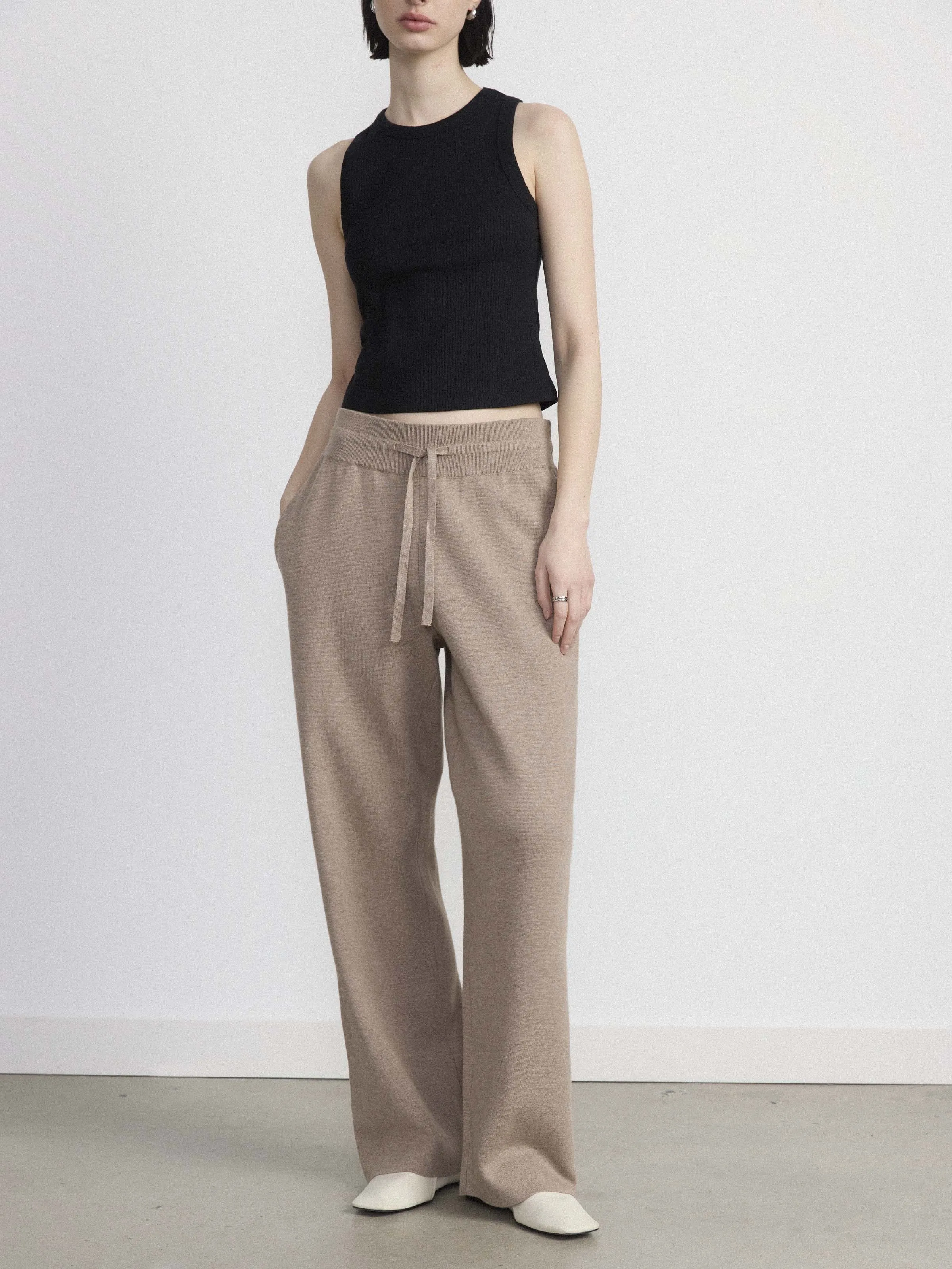 The Compact Sweater Pant in Taupe