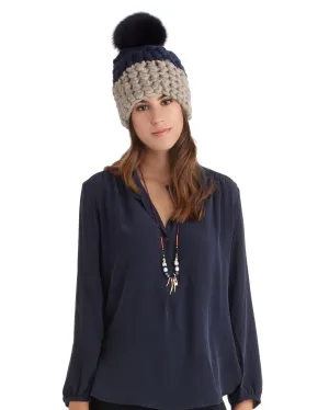 The Podolls Navy Silk Blouse