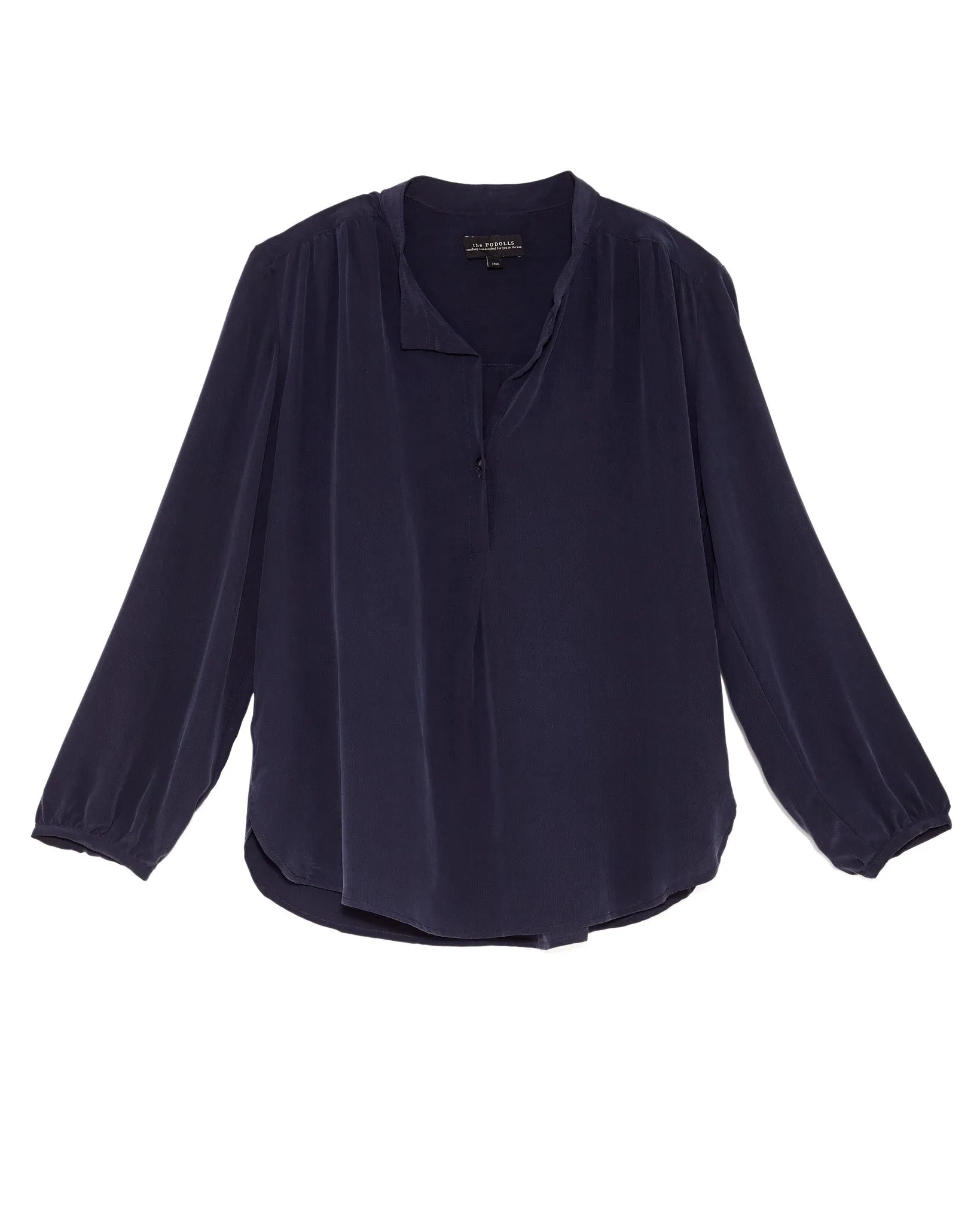 The Podolls Navy Silk Blouse