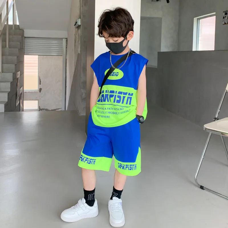 Thin Handsome Trendy Boy Short Sleeve Suit