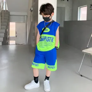 Thin Handsome Trendy Boy Short Sleeve Suit