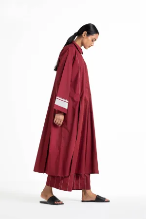 THREE   -   Wide Sleeve Panel Slit Shirt Co Ord