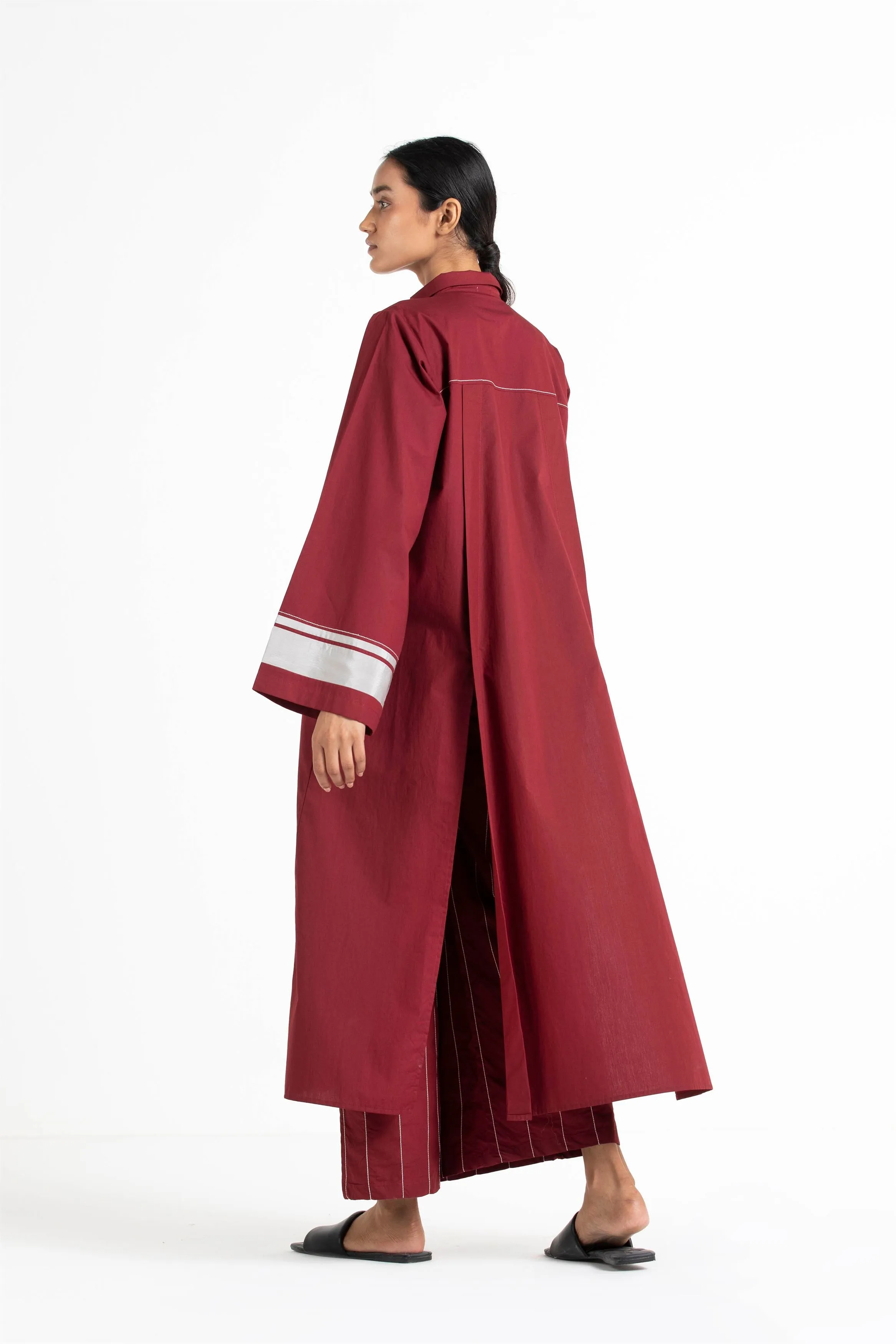 THREE   -   Wide Sleeve Panel Slit Shirt