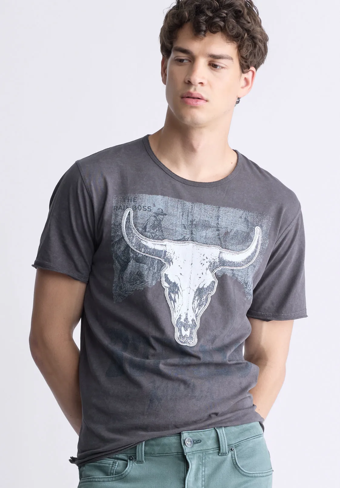 Tilton Men's Short-Sleeved Graphic T-Shirt, Charcoal - BM24473