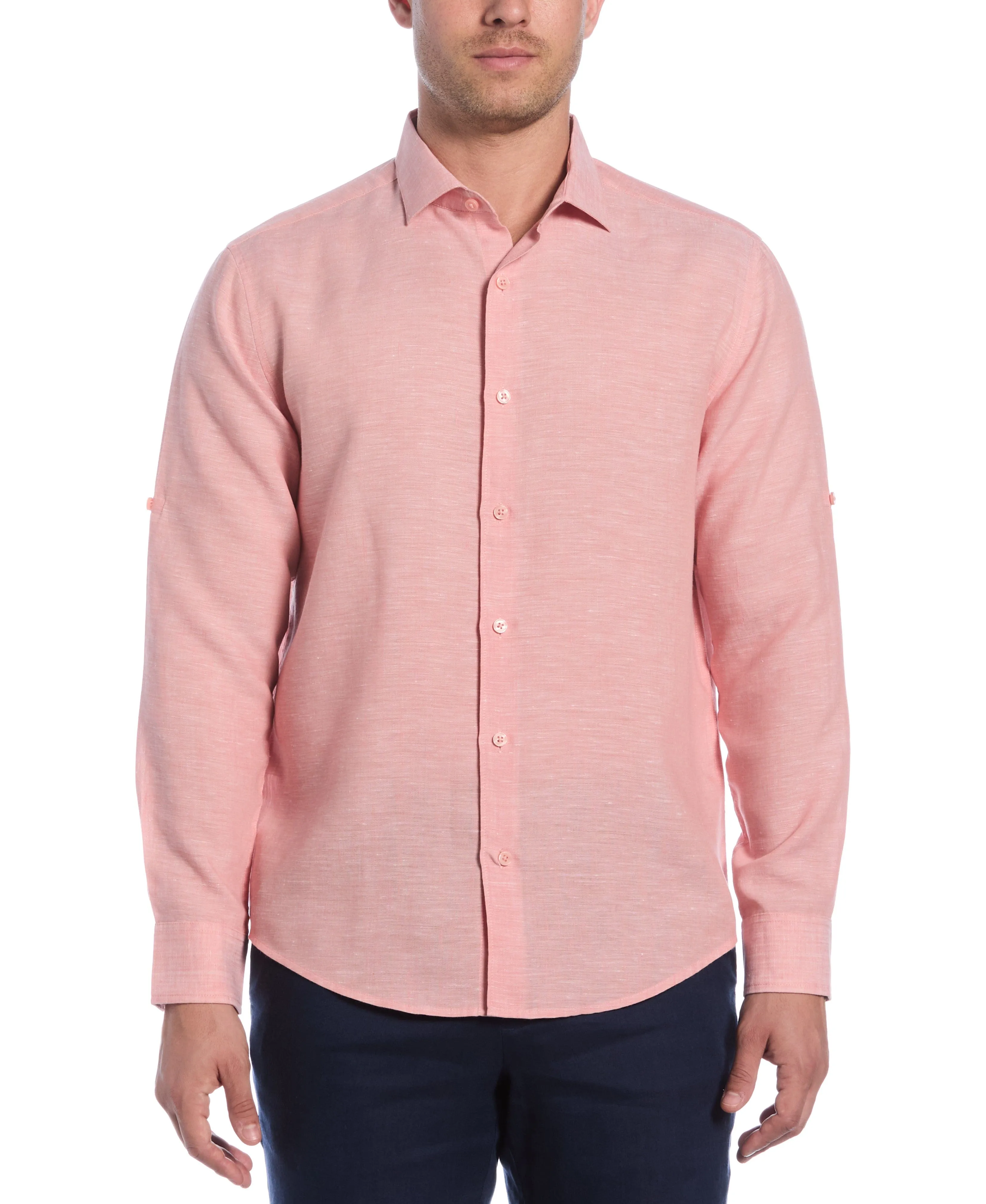 Travelselect™ Linen-Blend Rolled Sleeve Shirt