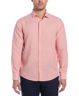 Travelselect™ Linen-Blend Rolled Sleeve Shirt