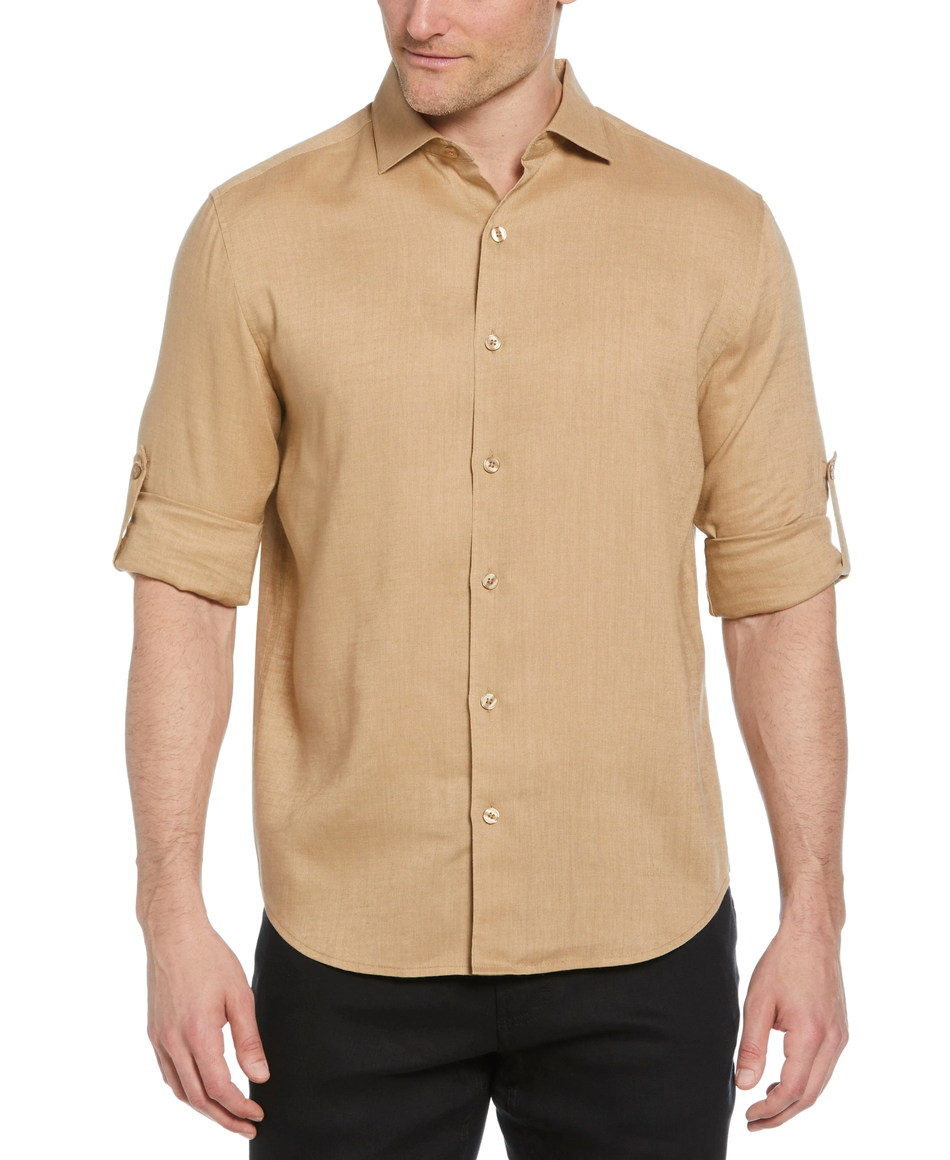 Travelselect™ Linen-Blend Rolled Sleeve Shirt