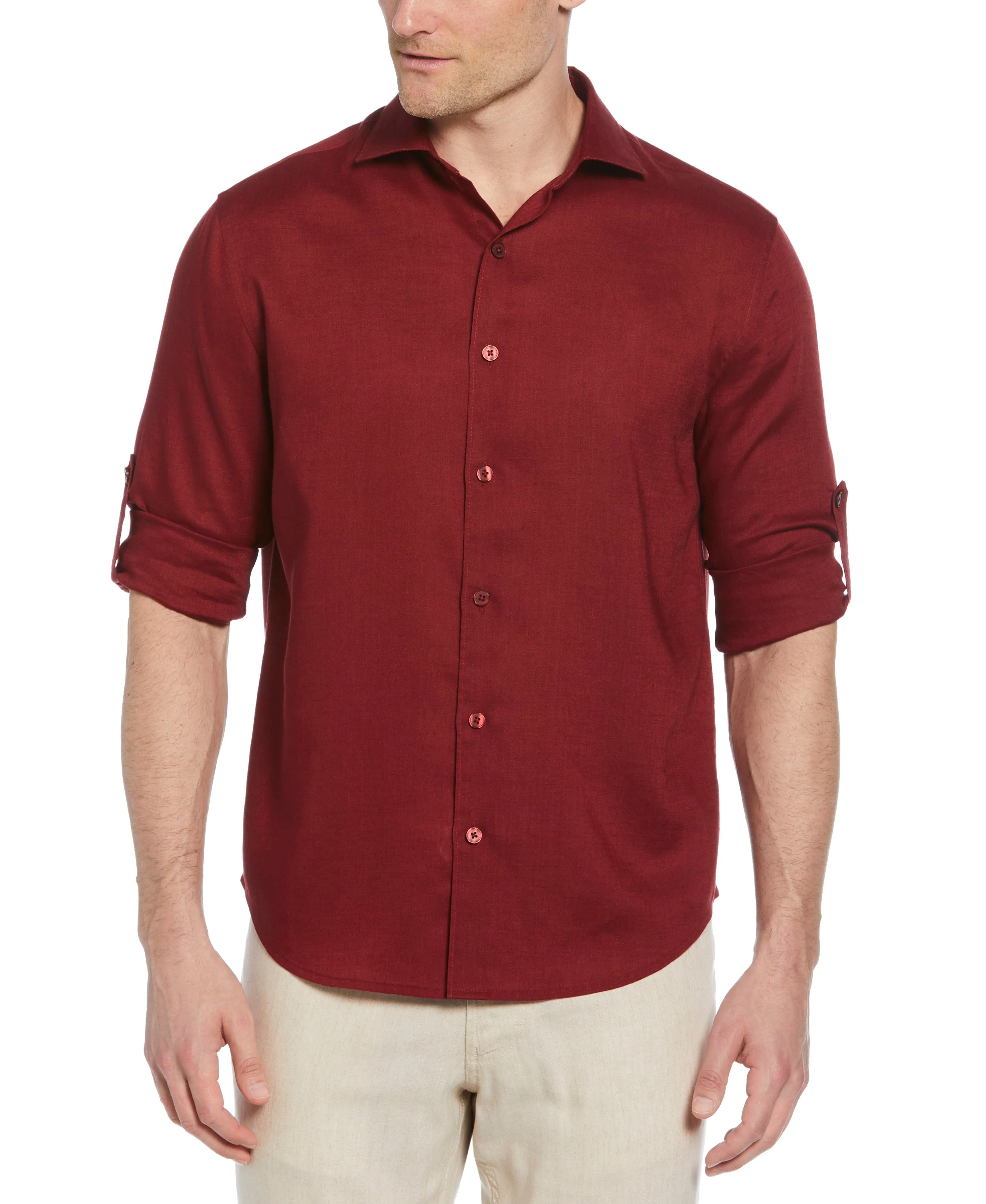 Travelselect™ Linen-Blend Rolled Sleeve Shirt