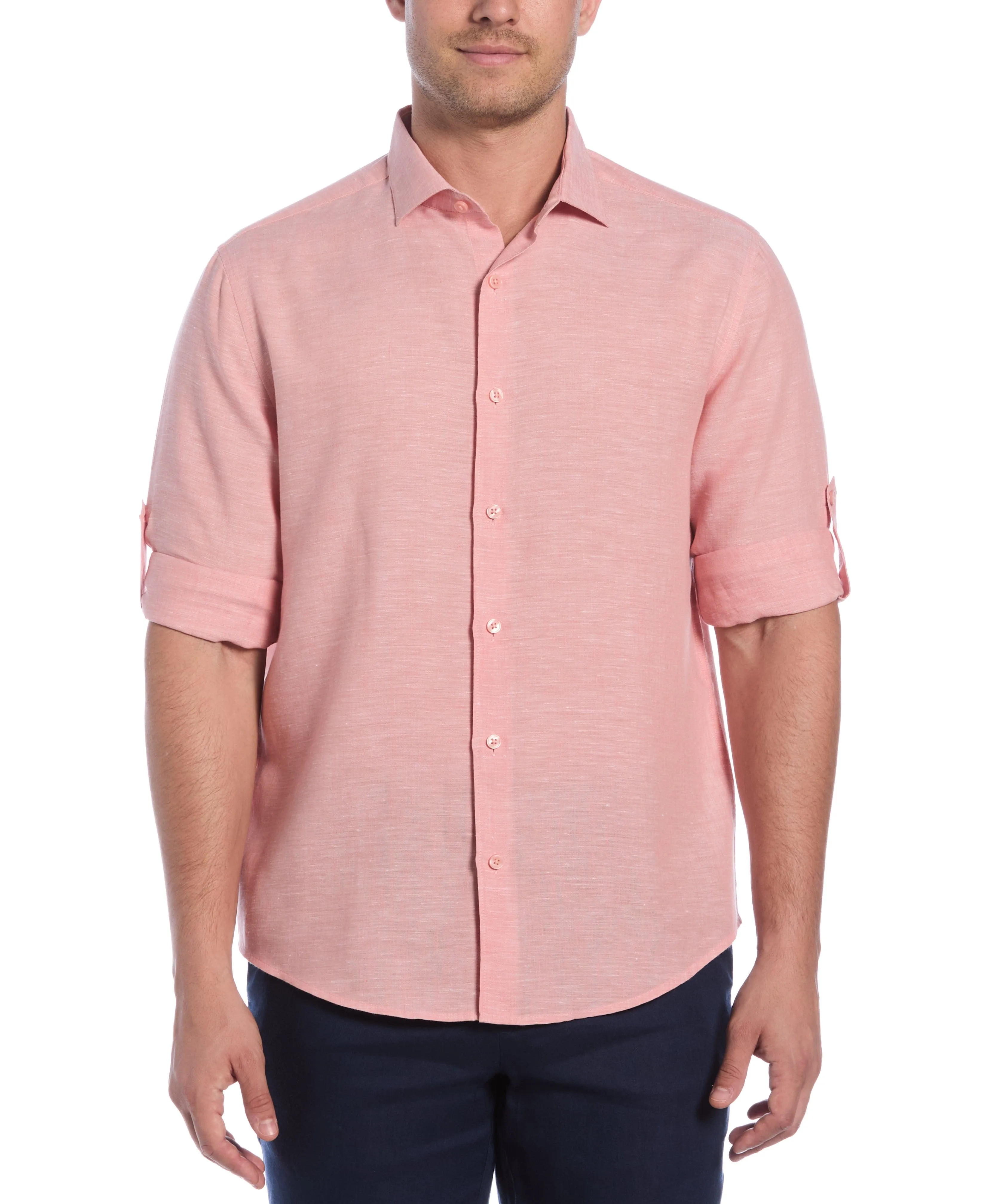 Travelselect™ Linen-Blend Rolled Sleeve Shirt