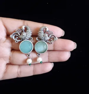 Trendy Earring With Oxidised Plating HL20 Mint