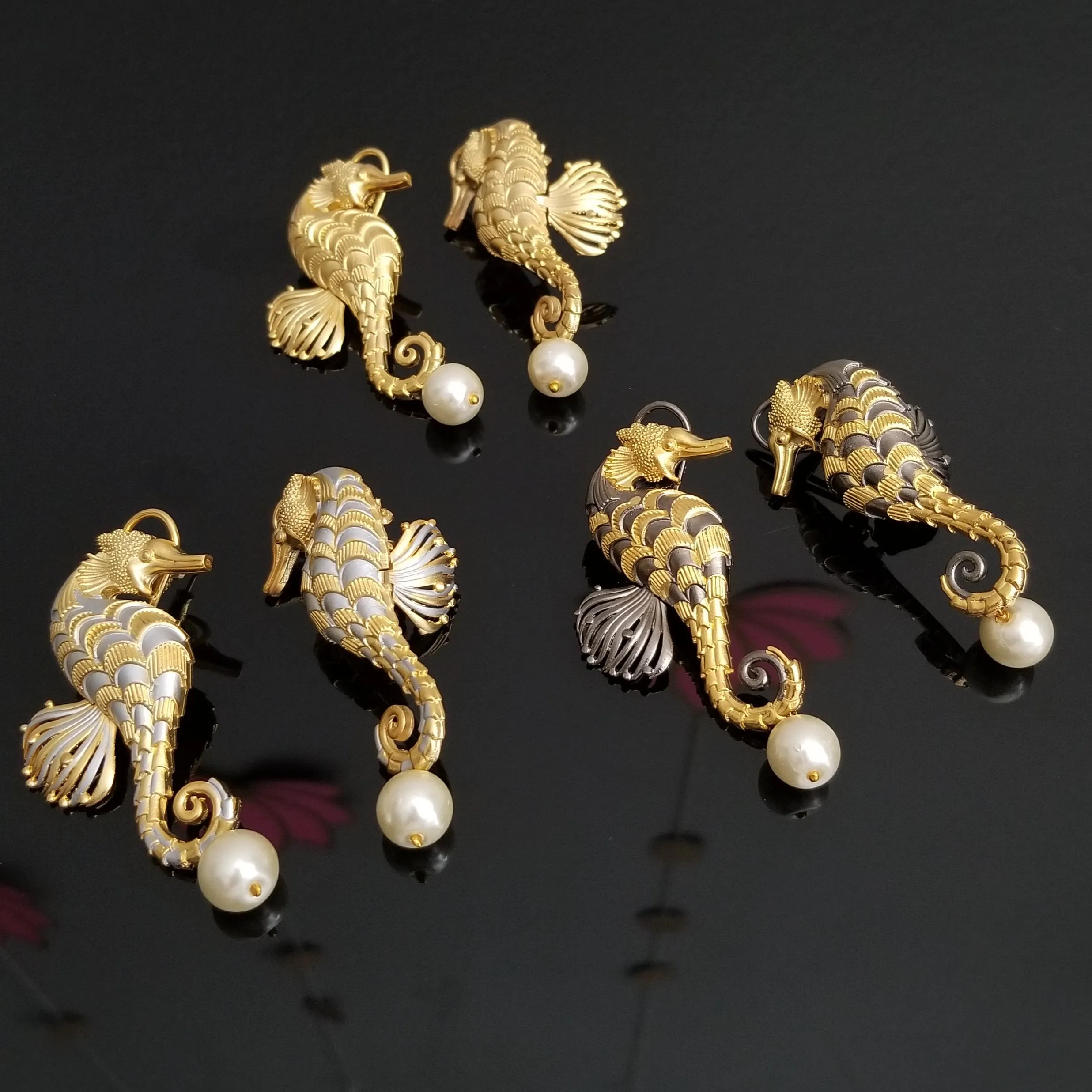 Trendy Sea Horse Design Earrings FL10