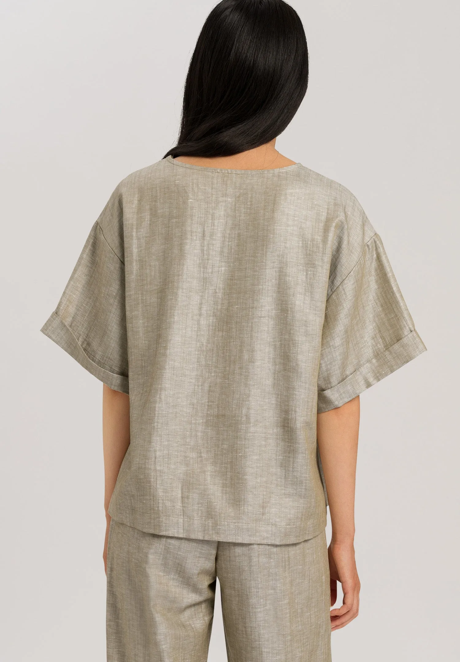 Urban Casuals Linen Blend Oversized Top | Botanic Green 78672-2961