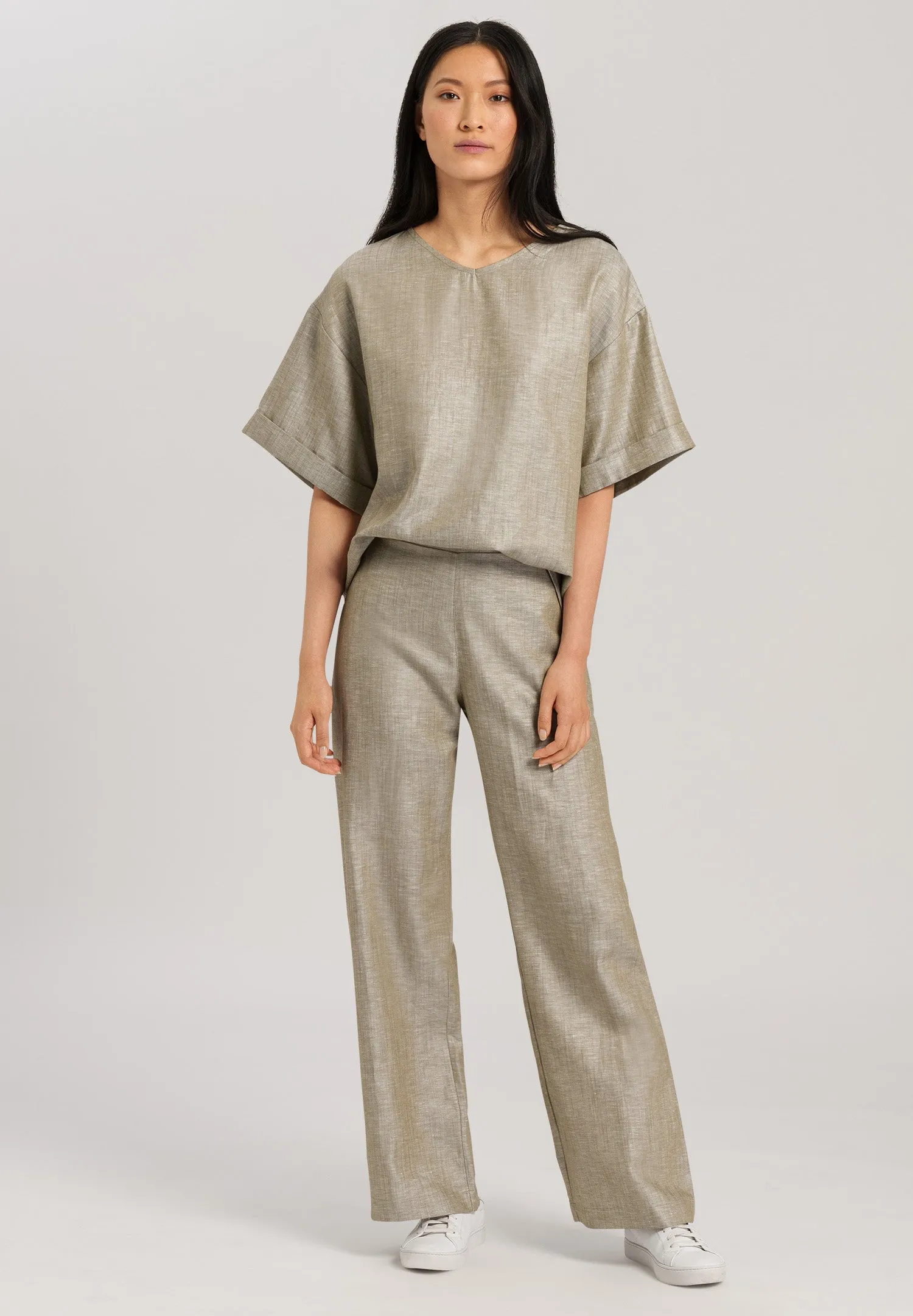 Urban Casuals Linen Blend Oversized Top | Botanic Green 78672-2961