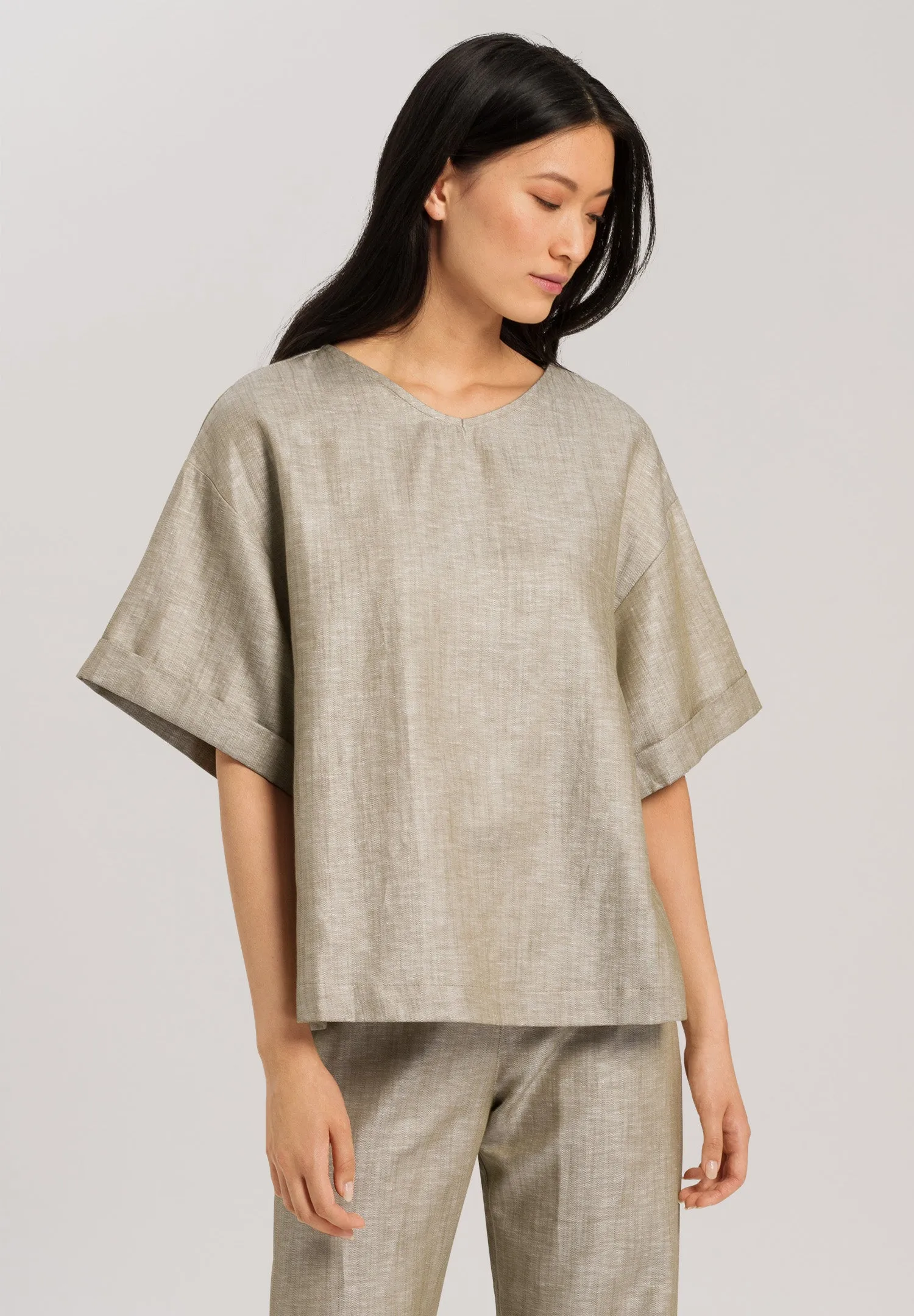 Urban Casuals Linen Blend Oversized Top | Botanic Green 78672-2961