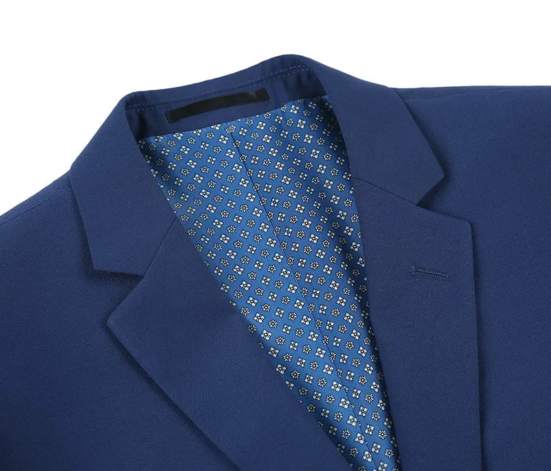 Vanderbilt Collection  - Classic 2 Piece Suit 2 Buttons Regular Fit In Blue