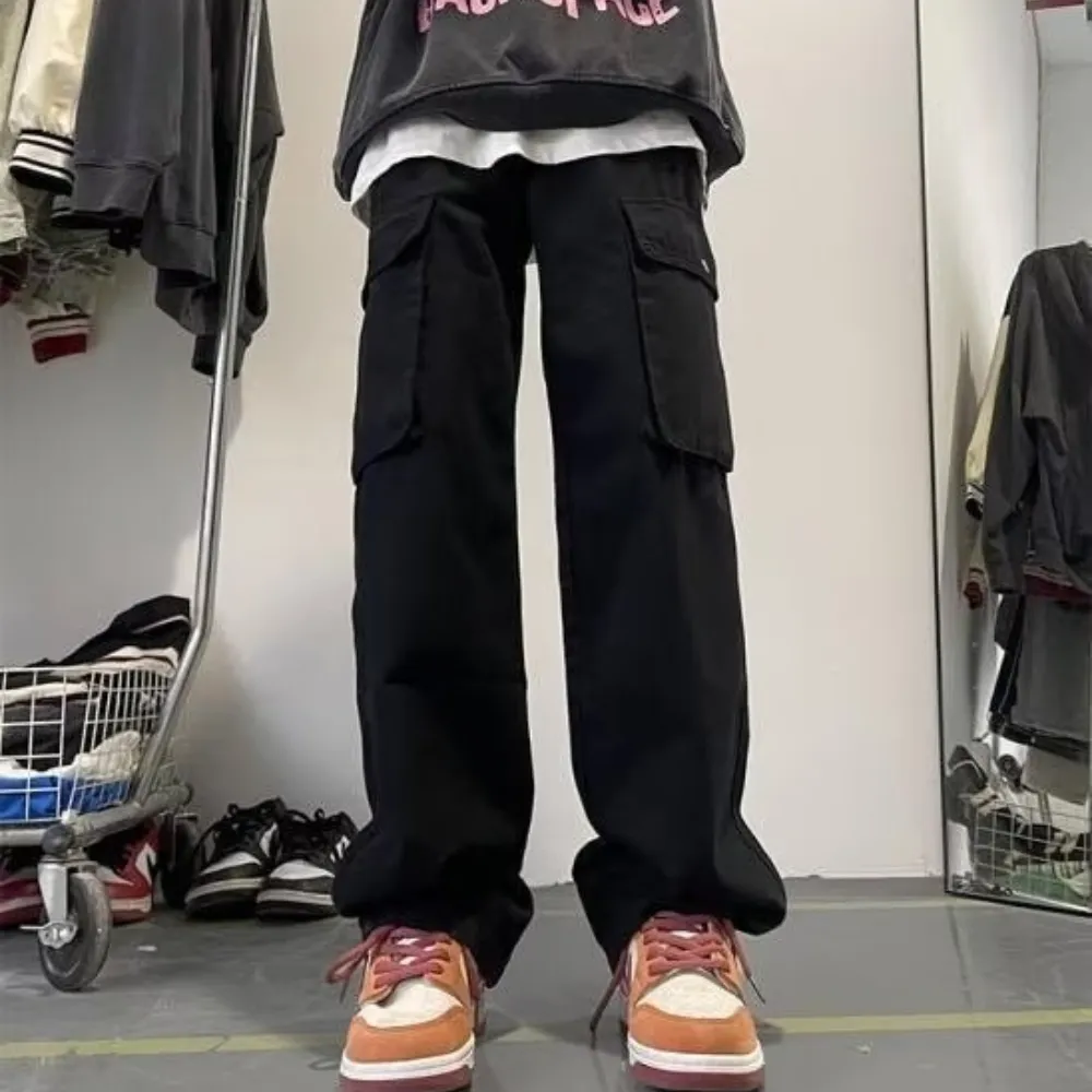 Versatile High Street Straight Cargo Pants