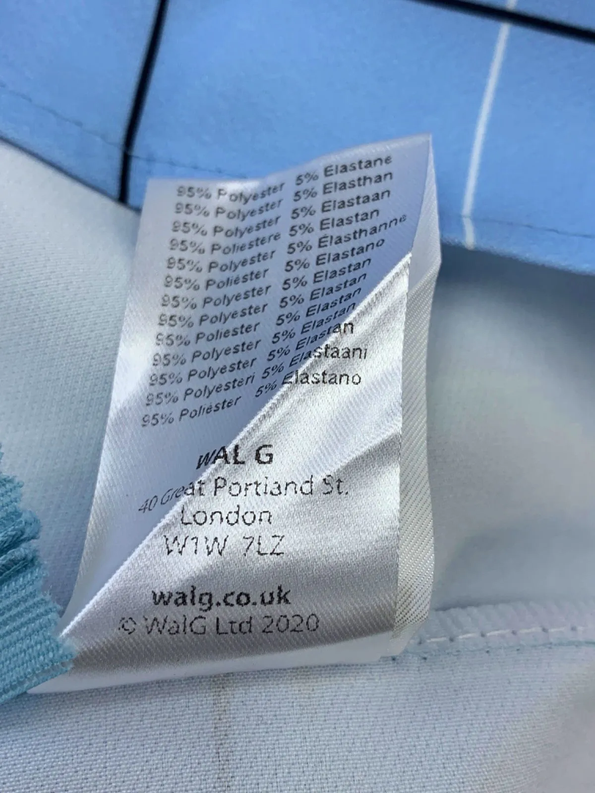 Wal G Powder Blue Gemma Pleated Mini Skirt UK 14
