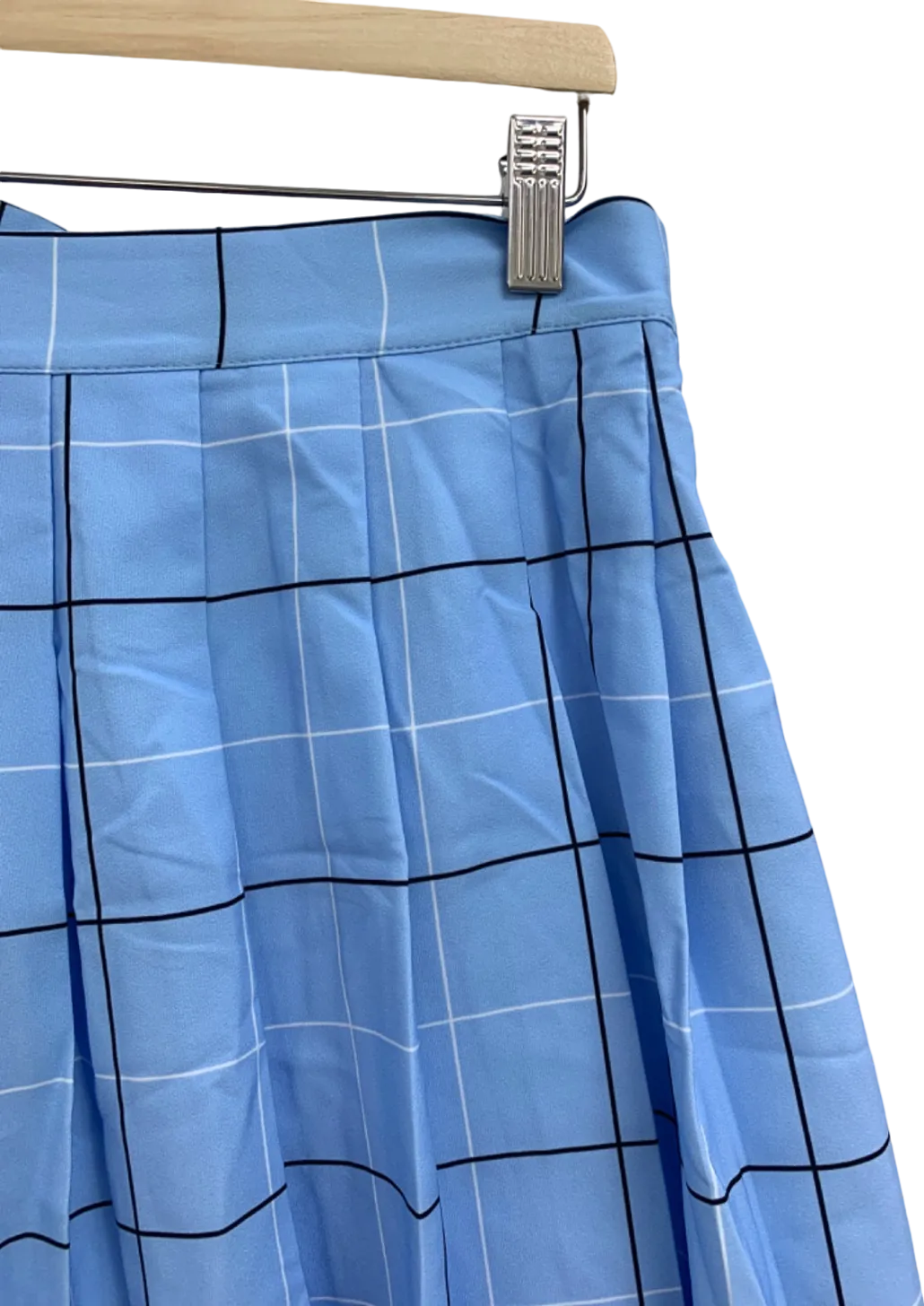 Wal G Powder Blue Gemma Pleated Mini Skirt UK 14