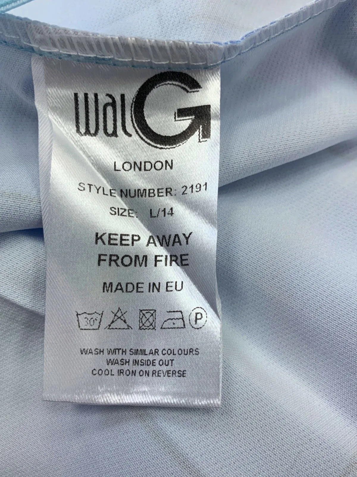 Wal G Powder Blue Gemma Pleated Mini Skirt UK 14