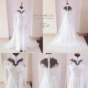 White Bridal Ao Dai | Custom Made Vietnamese Traditional Bridal Dress (#SIERRA)