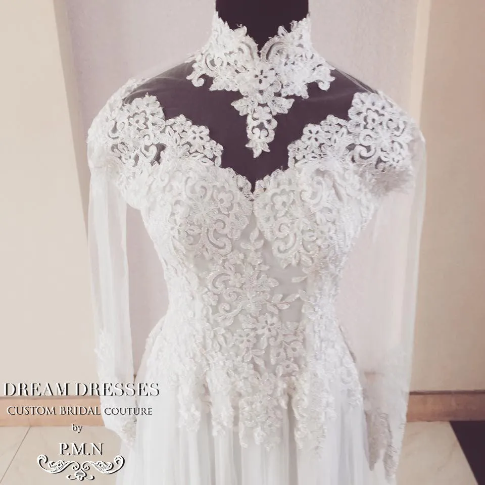 White Bridal Ao Dai | Custom Made Vietnamese Traditional Bridal Dress (#SIERRA)