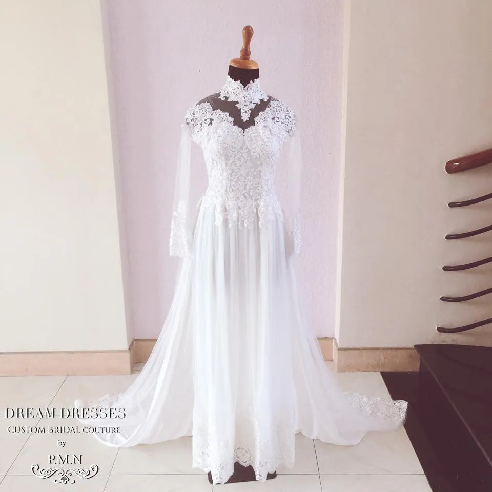 White Bridal Ao Dai | Custom Made Vietnamese Traditional Bridal Dress (#SIERRA)